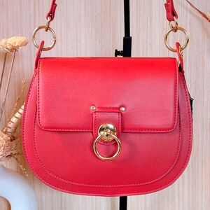 Badgley Mischka Bold Red Bag With Adjustable Detachable Crossbody Strap